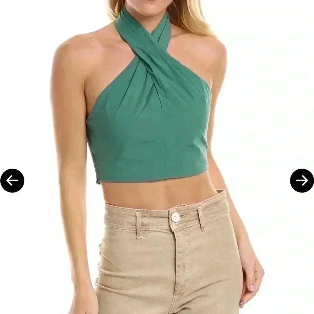 DEREK LAM 10 CROSBY Chaya Crop Top - Green